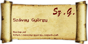 Szávay György névjegykártya