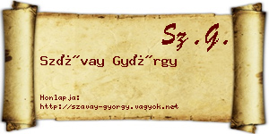 Szávay György névjegykártya